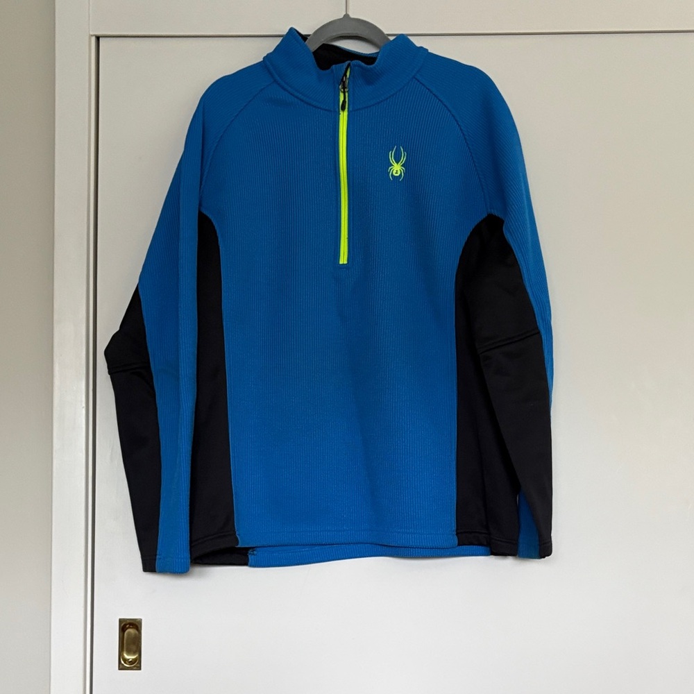 Spyder Blue and Black Quarter-Zip Pullover